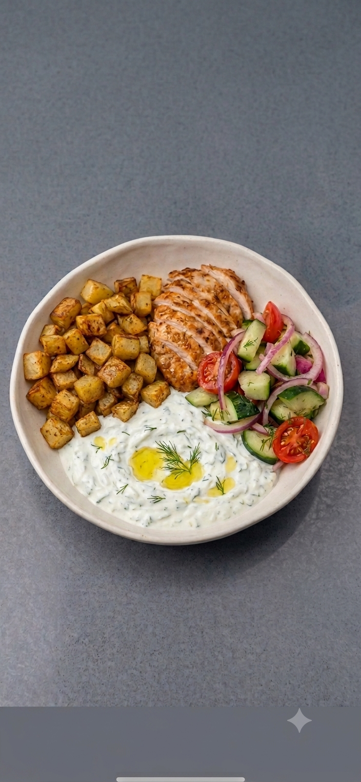 Bol repas protéiné préparé : Mediterranean Plate par Protéine Express à Montréal